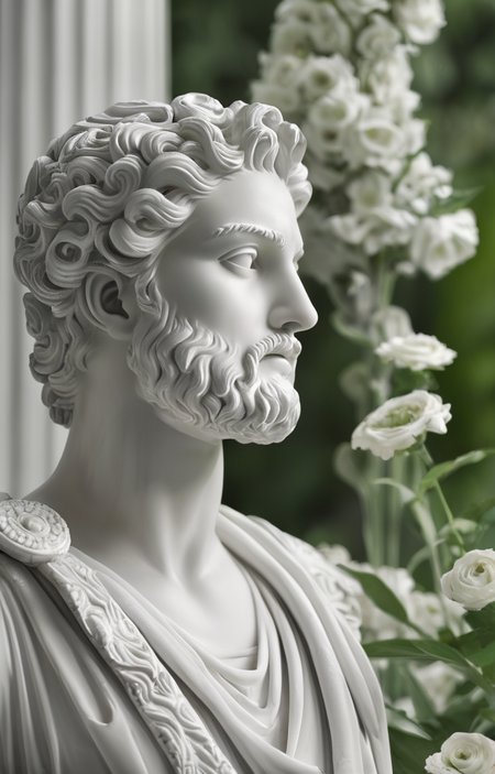 masterpiece,best quality,<lora:tbh59-sdxl:0.75>,illustration,A gypsum sculpture style, A bottle of perfume in garden