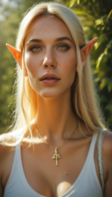 (score_9, score_8_up:1.1), score_7_up, rating_safe, 1girl, a gorgeous high elf mage, altmer, (alien yellow skin), (alien golden skin), tall and feminine, large breasts, very large magical yellow eyes, long yellow golden hair, supermodel look with pronounced sharp cheekbones and narrow sharp long chin. In magical forest, golden rays of light. Dynamic and playful pose, <lora:EdobESO_XL_v1.0:0.95>, high elf, skyrim altmer,  <lora:1dkXLP:0.25>, <lora:add-detail-xl:0.3> <lora:RELSM_v1:0.4>,  <lora:SDXLHighDetail_v5:0.3> Painstaking Attention To Details,  <lora:Model_2:0.25> Beuty,  <lora:Photo 2 Style SDXL_LoRA_Pony Diffusion V6 XL:0.5> raw, photo, realistic