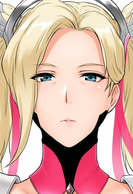 masterpiece, best quality, good quality, <lora:Fine_lines_under_the_ eyes_IL1.1:1>, mercy \(overwatch\), pink mercy, looking at viewer,
portrait,