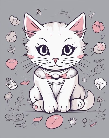 cute cat,  t-shirt design <lora:last:1>