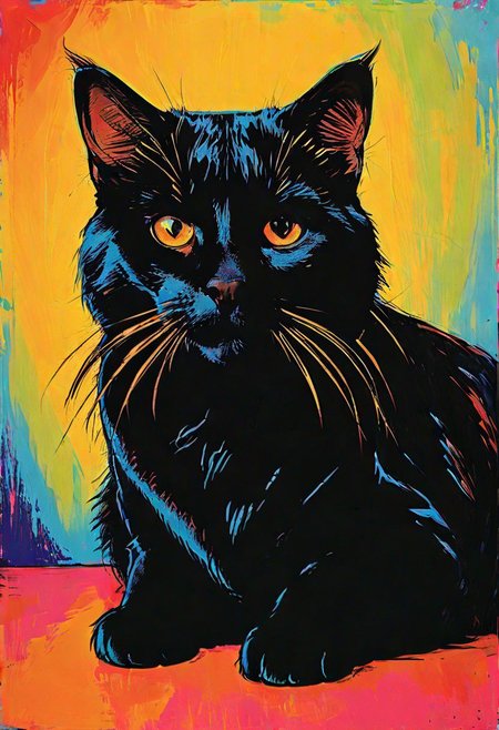 impactful color paint of, a Manx Cat, highly detailed, vibrant colors , 8k, sharp, professional, clear, high contrast, high saturated, , vivid deep blacks, crystal clear