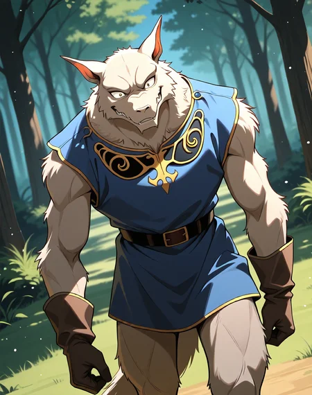 <lora:Kobold_(Record_of_Lodoss_War)_(Illustrious)_(AD):1> kobold, muscular, Record of Lodoss War, 
dutch angle, exterior, battleground, dynamic action, dutch angle, fantasy forest, nature landscape, 
kobold soldier, no pants, fur tail, furry body, cowboy shot, bent leg, twisted torso, male chest focus, smug, 
BREAKvery awe, aesthetically pleasing, masterpiece, best quality, amazing quality, very aesthetic, perfect depth of field shot, masterclass color theory, in'ei, gradient style coloring, 
EZRealPONYXL, zPDXL, Smooth Quality, lazympos, IllustQualXL_Pos, lazynsfw,