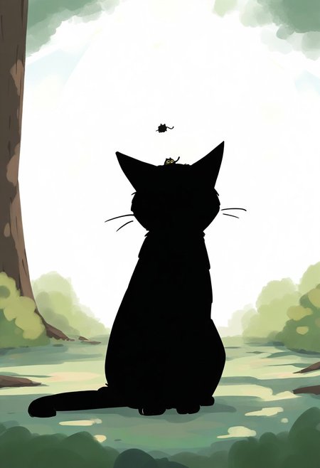 chii-kun \(seedyoulater\), naguru \(cyoroama\), 
very awa, masterpiece, highres, absurdres, newest, year 2024, year 2023, 
(cat:1.2), black cat, (no humans:1.1), scared, paws, fur, (cute:1.2), comfy, solo, standing, 
tree branches, OO,
day, sunlight, sunrays, 
<lora:TA_trained:0.75>, <lora:ponyv4_noob1_2_adamW-000017:0.33>, <lora:shiroski:0.75>,