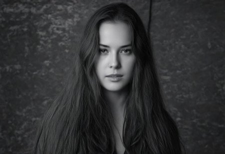 monochrome, 1girl, long hair, military, looking at viewer