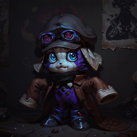 digimon offmon wearing longsleeve, hat, googles, metal tendrils coming from his back, concept art, realistic, dark theme, low light,, verybadimagenegative_v1.3, zPDXL3, poster art