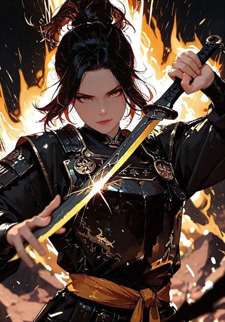 masterpiece, best quality, absurdres, 8K, high detail, cinematic lighting, stylized, visual storytelling, dynamic composition, depth of field, bokeh, backlighting, volumetric light, vivid colors, symbolic environment, god-tier illustration, sketch style (1.3), cksc style, focused subject

Chinese mythology, Black Myth Wukong-inspired, Wukong hairstyle, mythic hero, intense action scene, dynamic pose (1.3), fighting stance, high-speed motion blur, storm aura, divine energy, long flowing sash, ancient armor, windblown hair, glowing zone-eyes, eye trails, upper body focus, sakura petals

curved black knife, medium-length, intricate carvings on the blade, detailed hand grip, dramatic grip pose, dungeon environment, mythic scale, storytelling scene, cinematic shot, different fighting stances