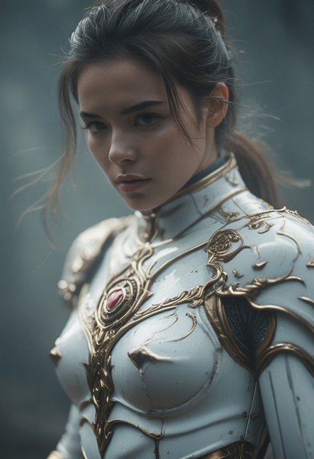 hkstyle power ranger in white suit, closeup portrait, atmospheric haze, ((sexy female body, wide hips)), Film grain, cinematic film still, shallow depth of field, highly detailed, high budget, cinemascope, moody, epic, OverallDetail, gorgeous, 2000s vintage RAW photo, photorealistic, candid camera, color graded cinematic, eye catchlights, atmospheric lighting, skin pores, imperfections, natural, shallow dof, deep blacks, high monochrome contrast,