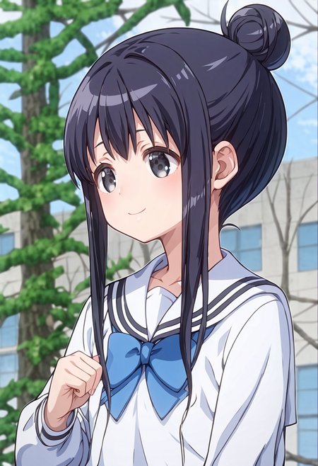 score_9, score_8_up, score_7_up, source_anime,  <lora:lowres_concept_ponyXL_v1:-0.3>
BREAK,
<lora:annaka_moe_PonyXL_v1-000015:1> annaka moe, single hair bun, long hair, black hair, black eyes, 
1girl, solo, 
smile, pupils sparkling,
blush ,
pale coral sailor shirt, hazel ribbon pink __bottoms__ , 
upper body, looking afar, From a Distance, motercycle , Bus Lane bokeh, depth of field,