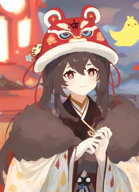 1girl,{mafuyu (chibi21)},{{rurudo,gusha s,hiro (dismaless),wlop,yoneyama mai,mikami mika}},[[murata range]],
hu tao \(genshin impact\),
masterpiece,masterpiece,best quality,newest,highres,absurdres,<lora:Hutou_Hat Noob:1>,hat,hutou hat,tiger hat,red hat,fur_trim,light blush,(slight smile),animal ears,