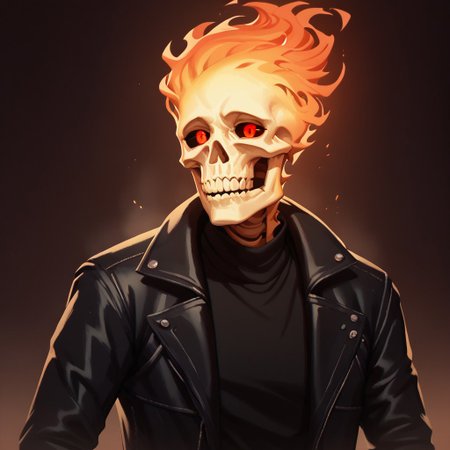 (((detailed, beautiful, high quality))), upper Body, score_9, score_8_up, score_7_up,
skeleton, glowing eyes, black sclera, FireHuman, orange fire, 
red eyes, male skeleton, white skull, fiery skull, black leather jacket, black T-shirt, dark background,
looking at the viewer, posing, snowy forest, blurred background, blurred fantasy background,