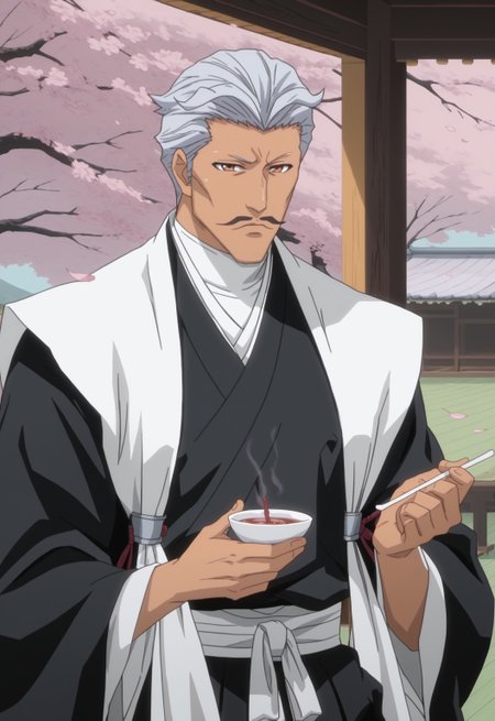 safe_pos, safe_pos, score_9, score_8_up, rating_nsfw, ultra hd, absurdres, best quality, ultra quality, masterpiece, masculine, solo, 1boy, male focus, best anatomy, best eyes, best hands, sexiest man alive, erotic, gay porn, hand with five fingers, mature male, anime screencap

BleachSasakibe, gray hair, japanese clothes, gray hair, haori, mustache, half body view, drinking tea, nipple outline, cherry blossoms, aesthetic background