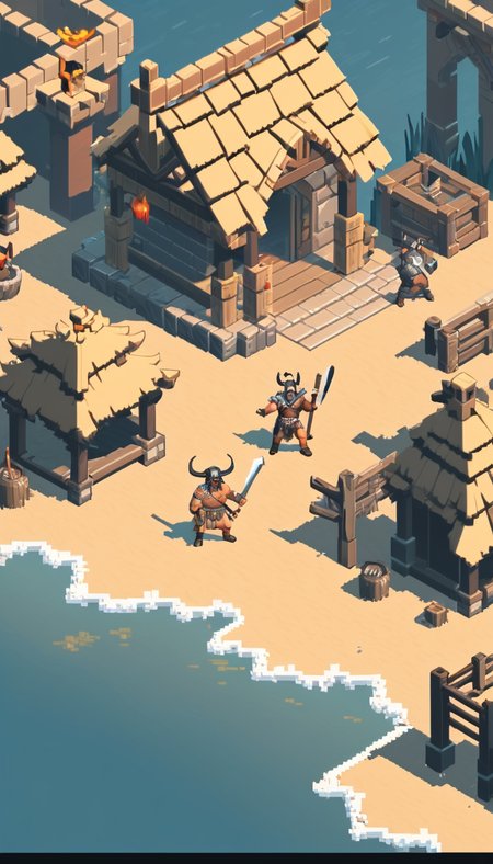 pixel-art Cinematic scene, hero view, d4b barbarian <lora:diablo_4_barbarian_xl_v1:1>, action pose, detailed background, masterpiece, best quality, high quality, absurdres . low-res, blocky, pixel art style, 8-bit graphics