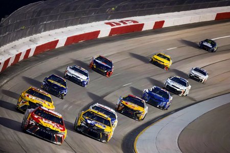 (masterpiece, best quality:1.2), ultra-detailed, group of cars racing on track  EdobNascarRace, (realistic:1.5), <lora:EdobNascarRace_v1.0:1>