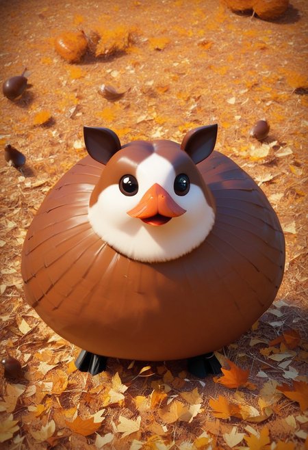 score_9, score_8, score_7, (masterpiece), best quality, expressive eyes, perfect face, fl00ffymadn3ss, (turkey, feral turkey), thanksgiving, male, (autumn), cute pose