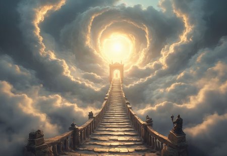 A surreal depiction of the quest for equality, represented by a vast, ((endless staircase winding through the clouds)), with diverse people climbing together toward a shining, elusive doorway at the top. The scene blends elements of fantasy and reality, with barriers along the path symbolizing various social obstacles. The mood is hopeful yet challenging, with ethereal lighting and symbolic motifs scattered throughout.
OverallDetailXL <lora:SDXLFaeTastic2400:0.4> <lora:DetailMaximizer:0.55> detailmaximizer  <lora:Flux-style-xl-lora:0.7> flux-style