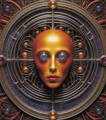 Tool Metal album cover, style by Alex Gray, (write text: "TOOL")