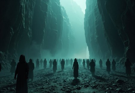 A vast and endless underworld, Sheol stretches beneath the earth like a forgotten chasm, its atmosphere thick with an eerie, otherworldly silence. The ground is cracked and lifeless, composed of blackened stone and ashen dust, while towering jagged pillars fade into an eternal twilight. The air is heavy with a ghostly mist, swirling around the countless shadowy figures, endless in number, stretching as far as the eye can see.
These spectral forms, their shapes flickering between solid and translucent, drift aimlessly in the gloom—faceless, hollow-eyed, their bodies blurred between existence and nothingness. Some stand motionless, frozen in time, while others shuffle forward in eternal silence, lost to the void. Their outlines waver, dissolving like smoke only to reform again, as if trapped in an endless loop of forgotten souls.
Dim, flickering lights, like dying embers, float aimlessly in the gloom, casting faint, shifting glows over the abyss. The walls of Sheol seem to stretch infinitely, carved with ancient, unreadable inscriptions, whispering the secrets of the dead. Deep within, shadowy doorways hint at even darker depths, places where the silence is broken only by the distant echoes of murmured laments.
A sense of vast isolation and eerie tranquility lingers, as if time itself has lost meaning. There is no fire, no torment—only the weight of eternal stillness, the mournful whispers of the countless souls that have long faded from the world above.
Ultra-detailed, cinematic lighting, dark fantasy, gothic realism, atmospheric and haunting, hyper-realistic textures, eerie and mystical composition. DarkAtmosCE style, aidmamj6.1