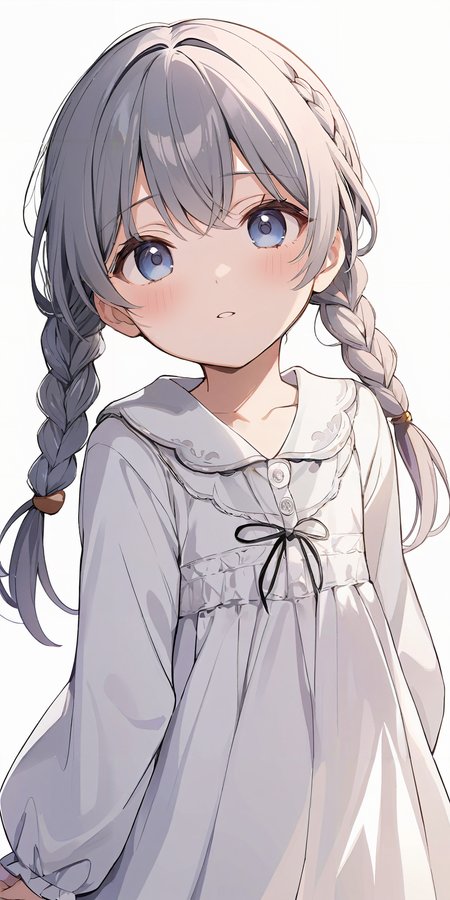 masterpiece,ultra-detailed,best quality,8K,illustration,cute face,clean skin ,shiny hair,girl,ultra-detailed-eyes,simple background, (source-anime:1.2),<lora:add-detail-xl:1> <lora:braid twintail_XL_V1.0:0.5> braid twintail,