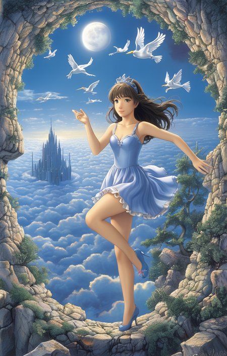 masterpiece,best quality,<lora:tbh277-sdxl:0.9>,illustration,style of Rob Gonsalves, portrait of idolmaster cinderella girls,