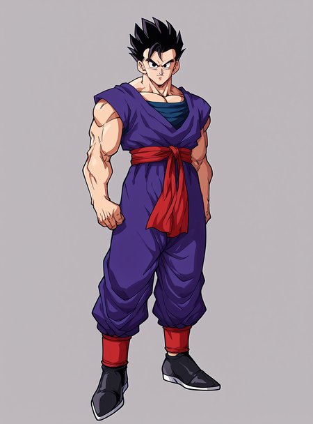 score_9, score_8_up, score_8, score_9, score_8_up, score_7_up,zPDXL2, source_anime,
fontezxl,
gohanxl, solo, looking at viewer,  1boy,
purple dougi, grey background, black shoes,red sash,
good_hands, better_hands,
<lora:gohanxl-000007:0.8> ,    <lora:fontezxl2:0.6>, <lora:pony_good_hands:1>