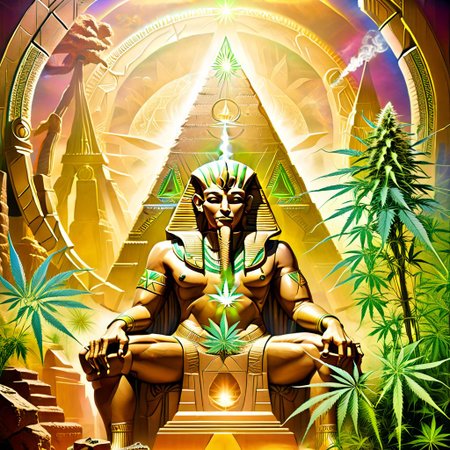 Apophis the Undying smoking jointz in front of the Stargate. marijuana plant