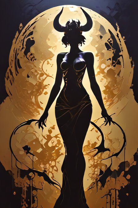 score_9,score_8_up,<lora:Turbo_XL:1>,<lora:Silhouette_with_Gold_Foil-05:1>,silhouette_with_gold_foil,abstract,silhouette of demon girl,horns,