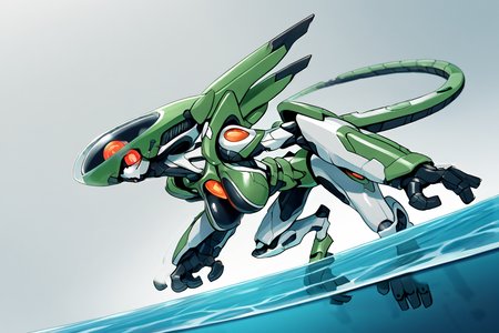 score_9, score_8_up, score_7_up, score_6_up, score_5_up, score_4_up, BREAK, source_anime, solo, 1girl, rating_safe, ((mature female)), ((long green flowing hair)), mechanical parts, ((plastic, polymer, metal body)), (big mechanical rabbit ears), mature female, (bunny ears), (animal ears), subdermal port, ((milf, mature female, big breasts)), hexagon lines in skin, naval uniform overcoat, naval uniform, white military uniform, dress_uniform, ribbons, ((red eyes)), bunny tail, rabbit tail, aiguillette, ((green hair)), ascot, ((Eye-level angle (from the side) view medium Close shot)), pilot suit, shoulder cutout, bunny rabbit Tail, ((hair over one eye,)), digitigrade, clawed feet, minimal clothes, ((metal skin, shiny skin, vampire aesthetic, digital eyes, filled eyes, monochromatic eyes, glowing eyes, colored sclera, red sclera, mechanical eyes, partially shaded face, slit pupils, angular, minimal face, minimalism, narrow eyes, large eyes)), (anubis \(mythology\), anubis \(mythology\), ), <lora:Pony_DetailV2.0:1.5>, <lora:age_slider_v4:4>, ((dark, shaded, black background, horror, GREEN HAIR,)) pochincoff, robot girl, translucent body, oversized forearms, big eyes, 4 eyes, <lora:Pochincoff_Style_Lora:0.85>, xenomorph girl,  inside glass tank,  , mecha girl, mecha armor, mecha suit, under water, top of tower, mecha wing <lora:TheForehead:1> Hair flip,Forehead,