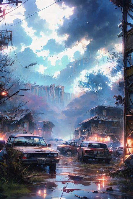 ((two tornadoes)), ((debris flying through the air)), destroyed houses, destroyed cars, hyper-realism, realistic, masterpiece, intricate details, best quality, highest detail, professional photography, detailed background, depth of field, insane details, intricate, aesthetic, photorealistic, extreme depth of field, Ultra HD, HDR, DTM, 8K, 
<lora:add_detail:1> <lora:20231114-1699945989034:0.8> Dark <lora:Wasteland:1> Wasteland, <lora:epi_noiseoffset2:1> epiCPhoto,