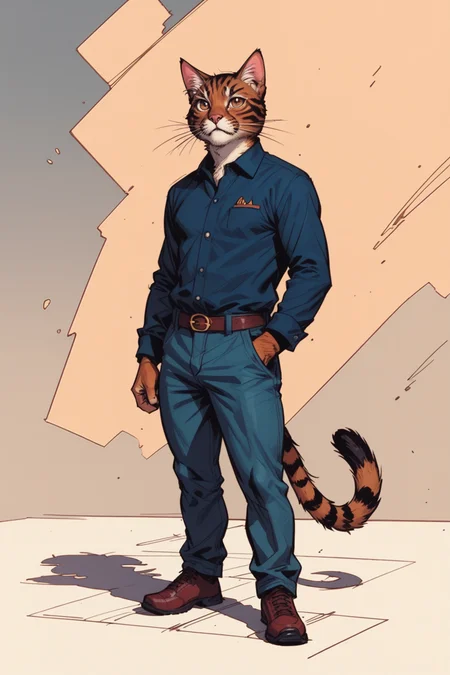 no humans, cat, animal focus, animal, brown eyes, grey background, realistic, blush, solo, simple background, full body, closed mouth, standing, whiskers, gradient background, shadow, <lora:Expressive_H:0.5>, score_9, score_8_up, score_8_up, a_Comic_Illustration, rough lines with ink, (drawn:1.1), (sketch:1.5), (crosshatching:1.25), (comic style:1.1), graphic novel style, sharp lines, hires, zstyle, (western comics \(style\):1.1), (hatching \(texture\):1.2), zPDXL, Mr_Monster_Possitive