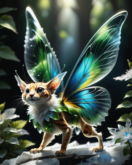score_9, score_8_up, score_7_up, intricate details, rating_safe,
<lora:BioIceCrystalsPONY:1>, 1boy(made out of Jed-Blmicry, bioluminiscence, translucent,
anthro furry, fairy,
full body, looking at the viewer, solo, smiling), detailed background, depth of field, subsurface scattering, 
<lora:ral-chrosc-clr:0.3>, ral-chrosc-clr,
<lora:xl_more_art-full_v1:0.3>,
<lora:add-detail-xl:0.3>
