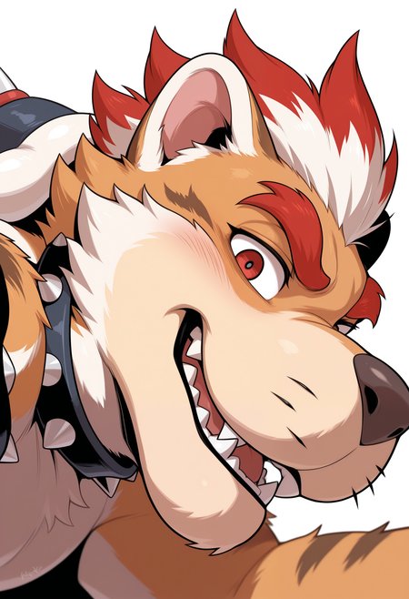 masterpiece,best quality,amazing quality, 1boy, solo, m30ws3r, furry male, close up, red eyes, looking at viewer, side angle,