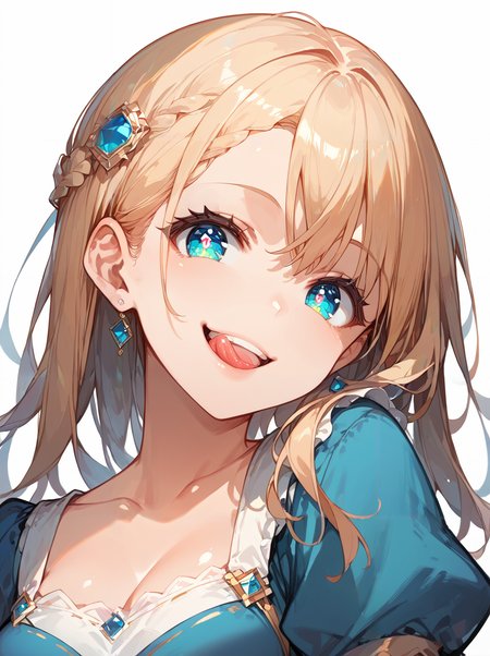 score_9, score_8_up, score_7_up,source_anime, high res image,masterpiece,best quality,(girl:1.0),cute face,clear skin,shiny hair,ultra detailed eyes,simple background ,  <lora:tongue licking_pony_V1.1:1> tongue licking, lips, teeth,open mouth,smile