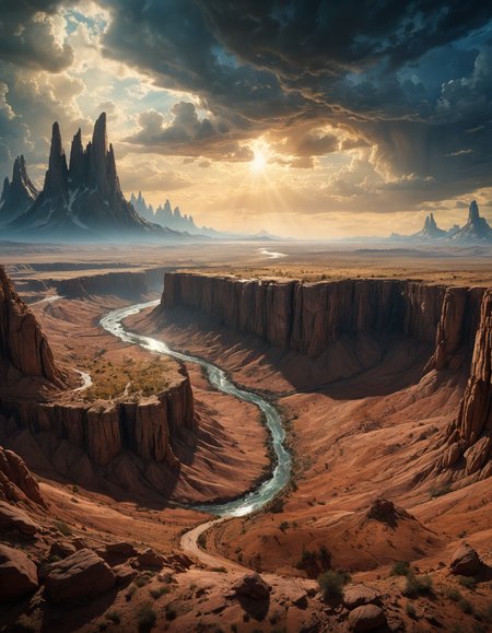 hyper realistic and highly detailed, by Alexandra Leese and Frank Miller, panoramic wide angle shot of an phenomenally beautiful otherworldly landscape scenery, award winning, film grain, dramatic lighting, movie still frame, depth of field,  (masterful, professional, intricate details, masterpiece, best quality:1.5)
<lora:add-detail-xl:0.5> <lora:xl_more_art-full_v1:0.5>