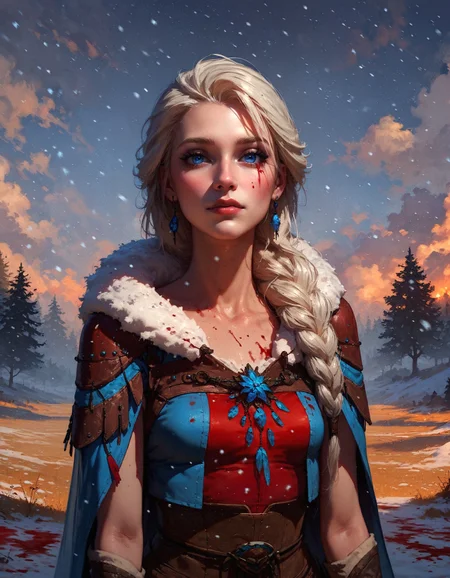 score_9, score_8_up, score_7_up,  (1girl:1.2), (eskimo), portrait, tribal, snowing, warm clothes, in a field, desolate, woman, erotic, seductive, snow, fur-trimmed clothes, blonde hair, long hair, (blood:1.2), Elsa/(Ciri:0.74),  <lora:pony/twilight_style:0.8> concept art, realistic, <lora:pony/expressiveh:0.8> expressiveh