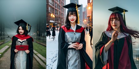 highly insanely detailed, masterpiece, top quality, best quality, highres, 4k, 8k, RAW photo, (very aesthetic, beautiful and aesthetic), 
__lazy-wildcards/subject/costume/graduation_robe/prompts__, 
<lora:gradgown:1>, 
(1girl:1.3), solo focus, 
(__lazy-wildcards/char/haircolor__), 
__lazy-wildcards/dataset/background__, 
__lazy-wildcards/subject/moment/random/prompts__âââ