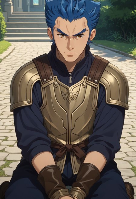 score_9, score_8_up, score_7_up, source_anime, rating_safe, Gunook, 1boy, male focus, anime screencap, light brown armor, light brown forearm-armor, light brown pauldron, dark blue pants, brown boots,
