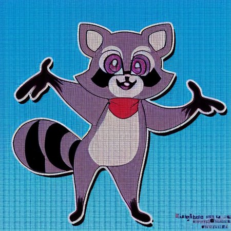 (Rambley the Raccoon), furry Male, raccoon body, full body, solo, (indigo fur:1.1), (best quality), dramatic lighting, (detailed fluffy fur:1.1), cheerful expression, big eyes, Indigo eyes, red bandanna, black striped tail, black mask-like markings around eyes, upright ears, standing, paw raised, friendly demeanor, cartoon style, (Indigo Park), abandoned amusement park background, slightly eerie atmosphere, colorful, playful pose, high resolution, (best quality), (detailed background), (dynamic pose).