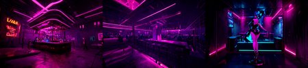 highly insanely detailed, masterpiece, top quality, best quality, highres, 4k, 8k, RAW photo, (very aesthetic, beautiful and aesthetic), 
__lazy-wildcards/subject/env-bg-interior/cyberpunk_club/prompts__, 
<lora:Cyberpunk_Club:0.8>, 
(1girl:1.3), 1other, 
__lazy-wildcards/dataset/background__,âââ