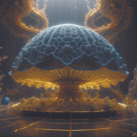 slime mold made of cellular automata according to golden ratio pattern floating in space. highly detailed 3d rendering in octane and vray,beautiful mystical lighting,mist,sigma 24 mm (imperial armor:1.33) | Dslr 64 bit megapixel | by Trevor henderson <lora:add-detail-xl:1.6> LuxTechAI <lora:LuxTechAIv2p:0.7> <lora:nijiarmor_v2:0.6> DonMPl4sm4T3chXL <lora:DonMPl4sm4T3chXL-000010:0.5>