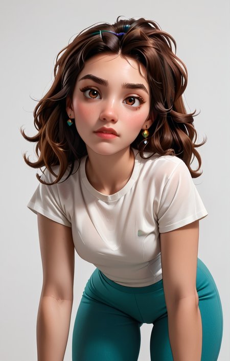 princess Esmerada, <lora:AA_Ads_Only:0.95> bent over, tight clothes,445l34z3 1girl<lora:princess_pony_v1:0.6>t-shirt,, score_9, score_8_up, score_7_up, score_6, score_5, score_4,