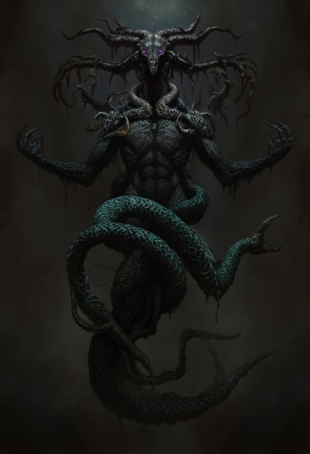 first person pov, 3D01S, simple background atmospheric and powerful dark fantasy, natural organic and first person pov of a berserk style creature
Emerging from murky waters, the Stalker is a twisted, serpentine creature with a muscular, elongated body covered in dark emerald and black, mottled scales. Its sleek form tapers into a coiled, serpentine tail that moves silently beneath the surface. Sharp, jagged fins run along its back like deadly spines, adding to its lethal presence. The Stalker's upper body rises menacingly, humanoid yet grotesque, with a broad, muscular torso rippling with strength. Massive arms extend from its sides, ending in skeletal, webbed claws tipped with razor-sharp talons, designed to tear through prey with ease.
Its head is a monstrous blend of merman and reptile, with a wide, grinning maw filled with rows of needle-like teeth. Above its mouth, glowing violet eyes pierce the gloom, filled with cold malice. The head’s angular ridges give it an almost skull-like appearance, further enhanced by tendrils dangling from its chin. Its armored back drips with sickly slime, and its entire presence exudes primal danger, a predator honed for ambush and brutal assaults.
UHD letterboxed game trailer frame chromatic aberration dark atmosphere sharp masterpiece with a focus on the character, elden ring style, dark atmosphere, chromatic aberration