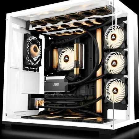 (pc showcase, fully equipped, liquid cooling tubing, simple white background) <lora:46_pc_showcase:1.1>
Black background,
high quality, professional, highres, amazing, dramatic,
(Ancient Egyptian pyramids and desert sunset:0.5),