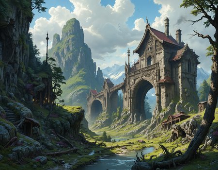 in the style of ck-ovf, medieval fantasy illustration :  Train  WLOP, Rossdraws, ArtStation, CGSociety, concept art, cgsociety, octane render, trending on artstation, artstationHD, artstationHQ, unreal engine, 4k, 8k