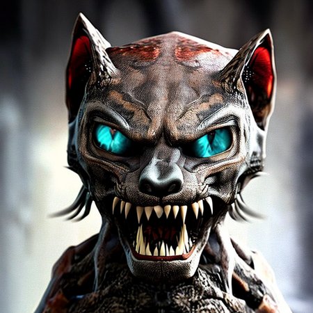 face of Jaguarundi Cat , volumetric lighting, magical, ScaryMonstersV2
