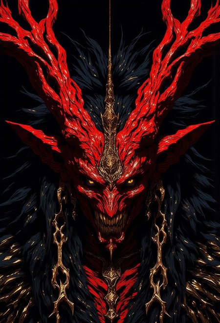 "A White-eyed Red Demon from the Lower regions of Hell."