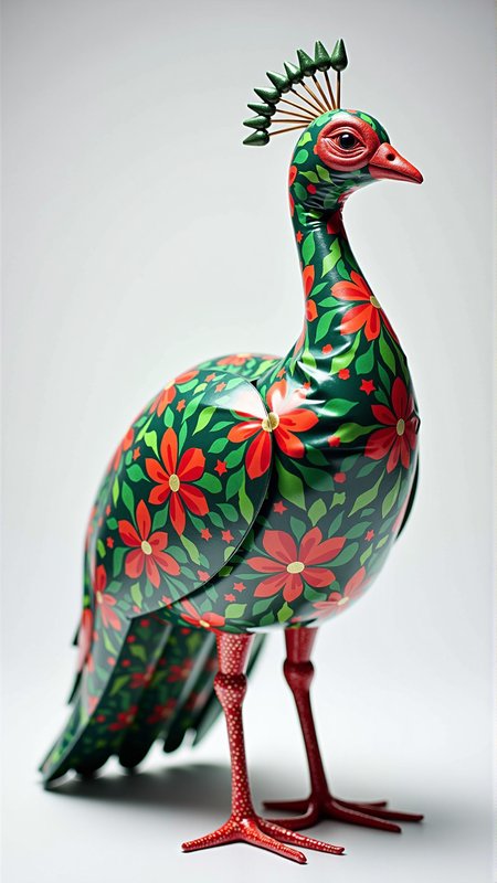 A photo of a wrapped in christmas paper, ChristmasWrapped Peacock. Entirely wrapped up in christmas paper. Entirely wrapped in christmas wrapping paper, shaped like the object.
<lora:ChristmasWrappedFlux:0.7>