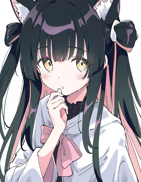 yuugure,1girl,solo,<lora:yuugure-000014:1>,simple background,white background,looking at viewer,black hair,, masterpiece, best quality, very aesthetic, absurdres,newest, incredibly absurdres,, (Ixy:0.6)),(hiten \(hitenkei\):0.7),