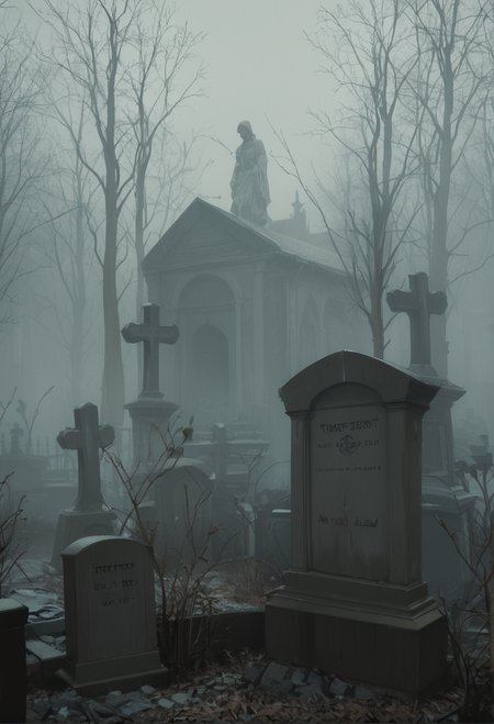 ,ruanyi1439,tombstone,fog,<lora:1439 cemetery_v1_pony:1>, score_9,score_8_up,score_7_up,,8k,solo,,