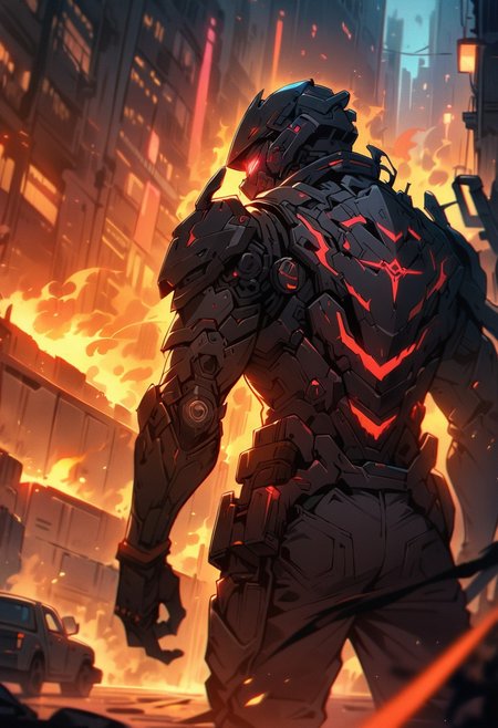 from afar,dark cyberpunk, from the back, cyber-samurai walking down a busy cyberpunk street at night,(fire and smoke pillar), (truck), (masterpiece), (best quality), (ultra-detailed), very aesthetic, illustration, perfect composition, intricate details, absurdres, (anime, masterpiece, intricate:1.3), (best quality, hires textures, high detail:1.2), (4k),(incredibly detailed:1.4) 
masterpiece:1.2, best quality:1.5, highly detailed, depth of field, cinematic lighting, intricate, 8k wallpaper, cg, sharp focus, glowing