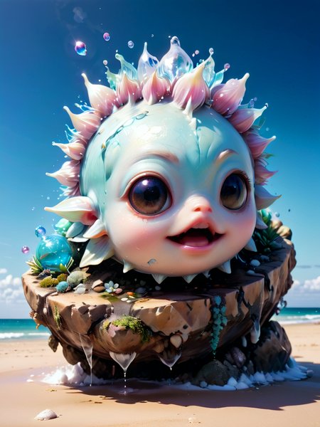 Blobfish, Clear Blue Sky, Halite, Succulent,breathtaking, hyper realistic, hyperdetailed, maximum fidelity, ultra high detail, ultra HD, professional RAW photography, luminous refractions, subsurface scattering, dynamic hdr tone mapping, maximal attention to correctness and detail
